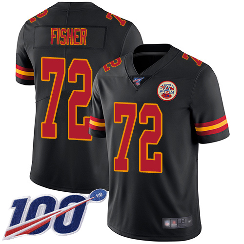 Youth Kansas City Chiefs #72 Fisher Eric Limited Black Rush Vapor Untouchable 100th Season Football Nike NFL Jersey->youth nfl jersey->Youth Jersey